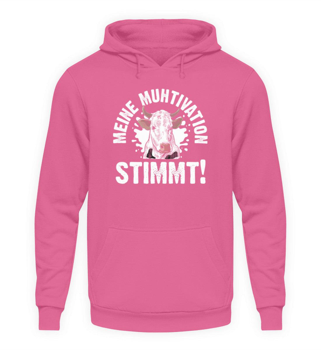 Meine Muhtivation stimmt · Unisex Kapuzenpullover Hoodie-Unisex Hoodie-Candyfloss Pink-S-Agrarstarz