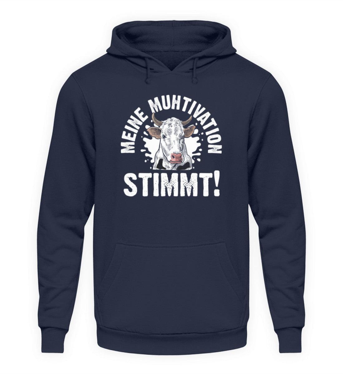 Meine Muhtivation stimmt · Unisex Kapuzenpullover Hoodie-Unisex Hoodie-Oxford Navy-S-Agrarstarz