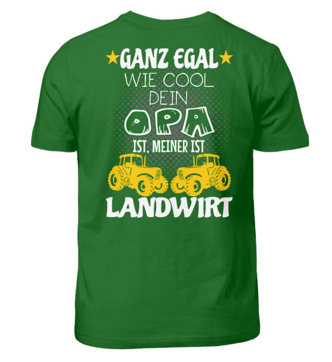 Meine Opa ist Landwirt (Rückenprint) · Kinder T-Shirt-Kinder T-Shirt-Kelly Green-3/4 (98/104)-Agrarstarz