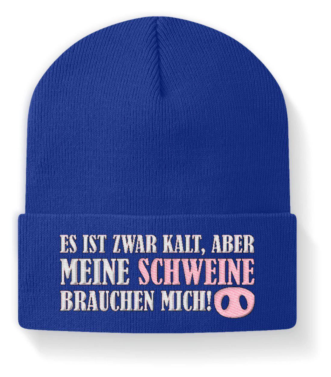 Meine Schweine brauchen mich · Beanie Mütze-Beanie mit Stick-Royal-M-Agrarstarz