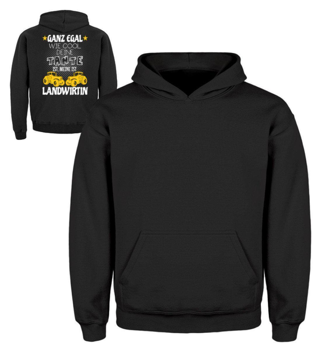 Meine Tante ist Landwirtin · Kinder Kapuzenpullover Hoodie-Kinder Hoodie-Jet Black-3/4 (98/104)-Agrarstarz