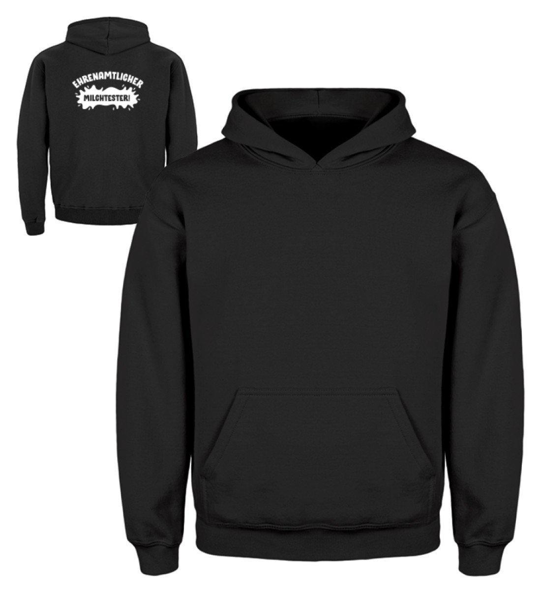 Milchtester · Kinder Kapuzenpullover Hoodie-Kinder Hoodie-Jet Black-3/4 (98/104)-Agrarstarz