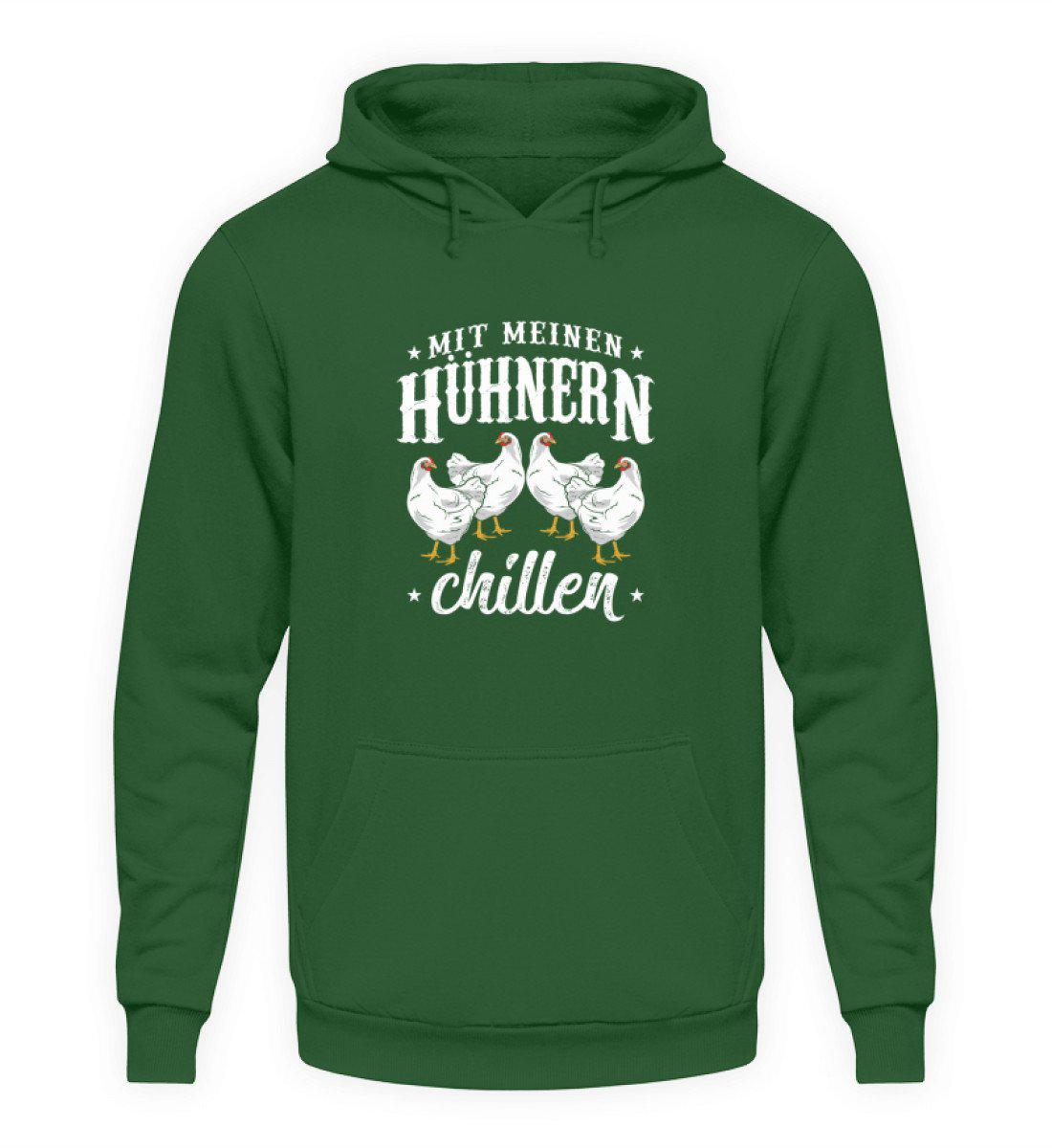 Mit Hühnern chillen · Unisex Kapuzenpullover Hoodie-Unisex Hoodie-Bottle Green-S-Agrarstarz