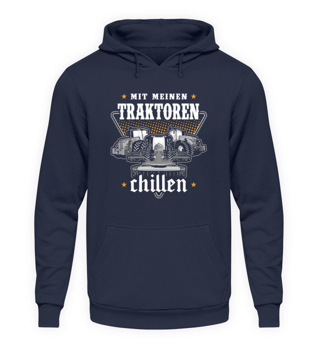 Mit meinen Traktoren chillen · Unisex Kapuzenpullover Hoodie-Unisex Hoodie-Oxford Navy-S-Agrarstarz