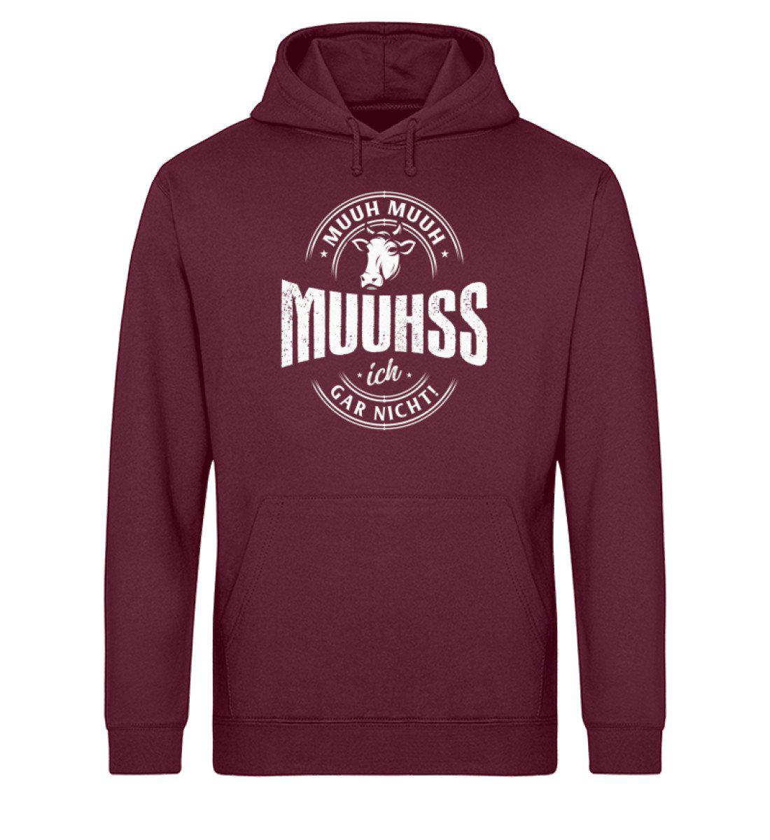 Muuh muuh muuhss ich gar nicht · Unisex Organic Hoodie-Drummer Hoodie ST/ST-Burgundy-XS-Agrarstarz