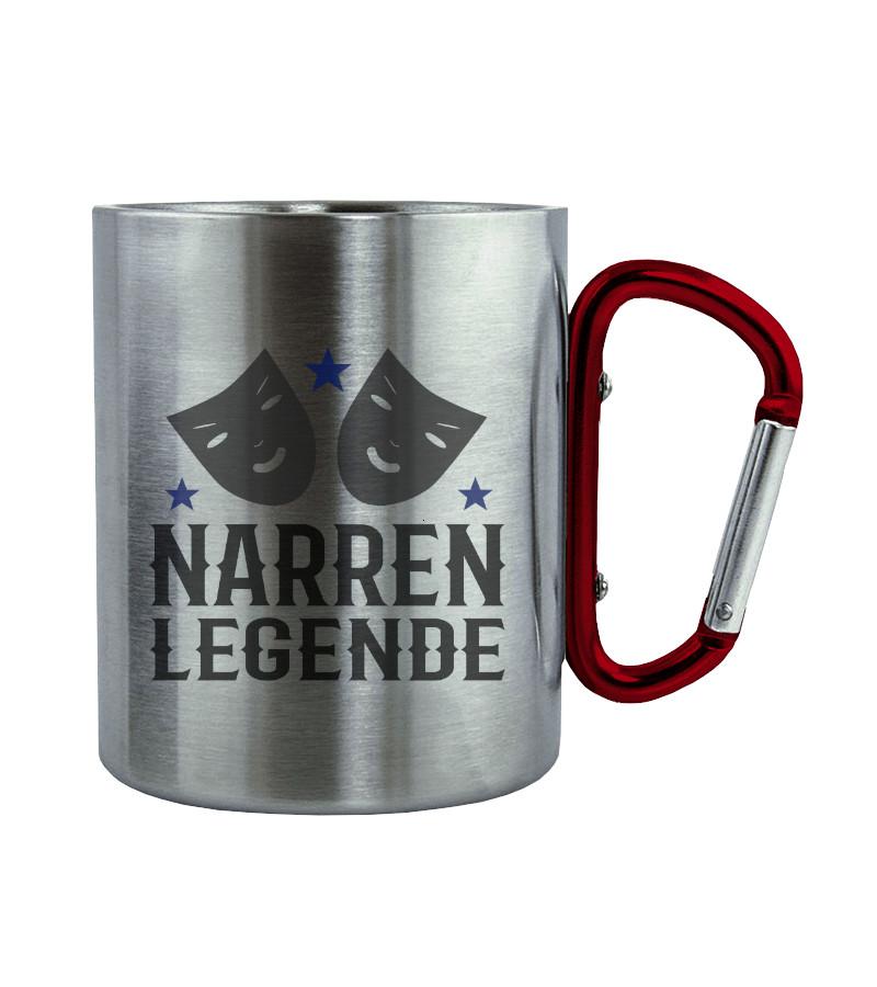 Narren Legende · Edelstahltasse mit Karabiner-Edelstahltasse mit Karabinergriff-Roter Karabiner-200ml-Agrarstarz