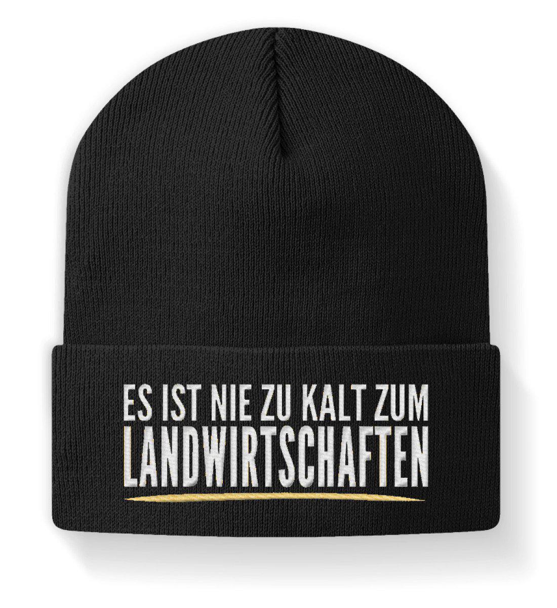 Nie zu kalt zum landwirtschaften · Beanie Mütze-Beanie mit Stick-Black-M-Agrarstarz
