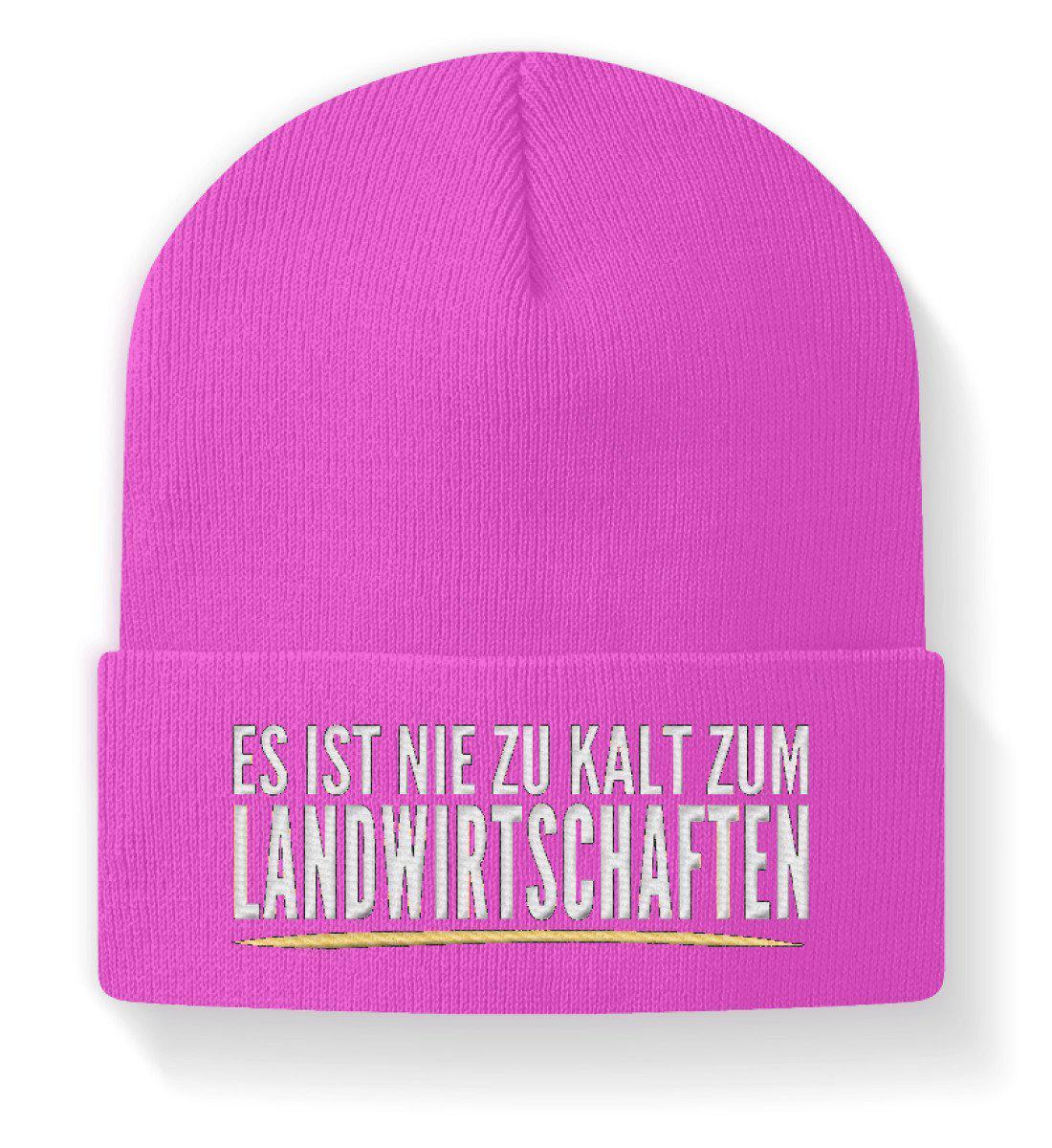 Nie zu kalt zum landwirtschaften · Beanie Mütze-Beanie mit Stick-Fuchsia-M-Agrarstarz