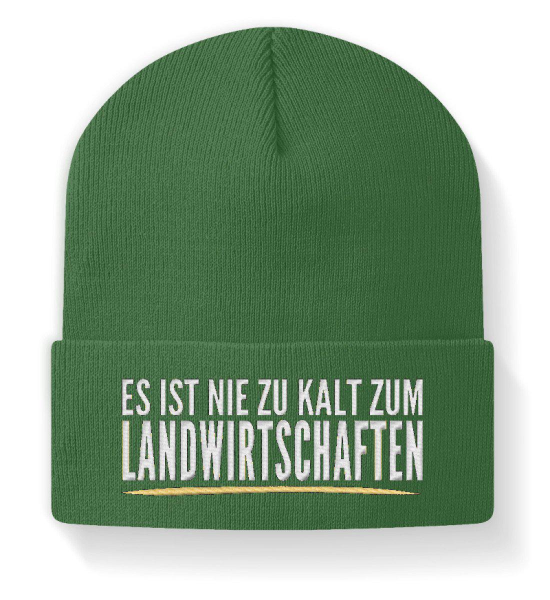Nie zu kalt zum landwirtschaften · Beanie Mütze-Beanie mit Stick-Moss Green-M-Agrarstarz
