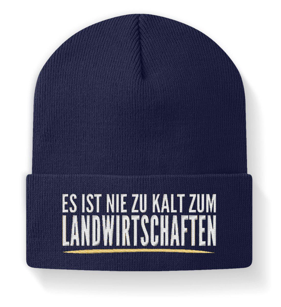 Nie zu kalt zum landwirtschaften · Beanie Mütze-Beanie mit Stick-Navy-M-Agrarstarz