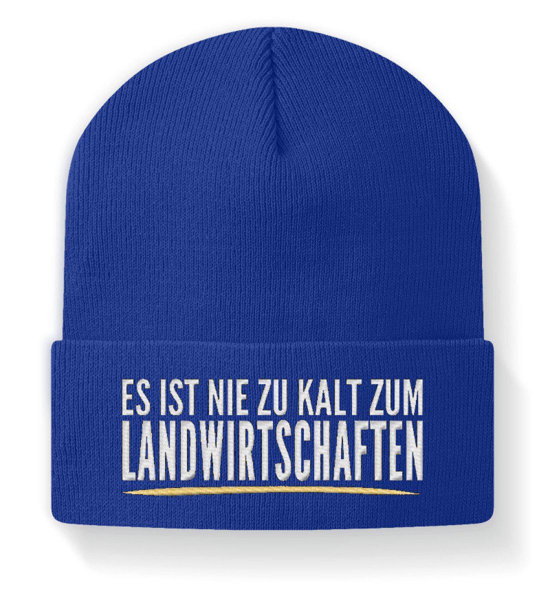 Nie zu kalt zum landwirtschaften · Beanie Mütze-Beanie mit Stick-Royal-M-Agrarstarz