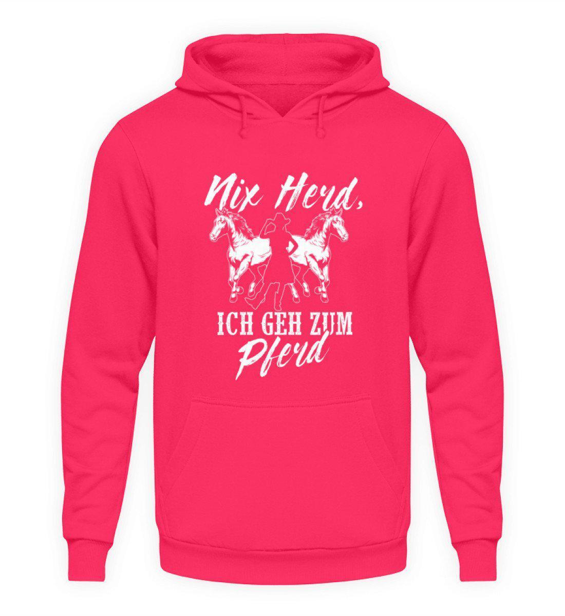 Nix Herd ich geh zum Pferd · Unisex Kapuzenpullover Hoodie-Unisex Hoodie-Hot Pink-S-Agrarstarz