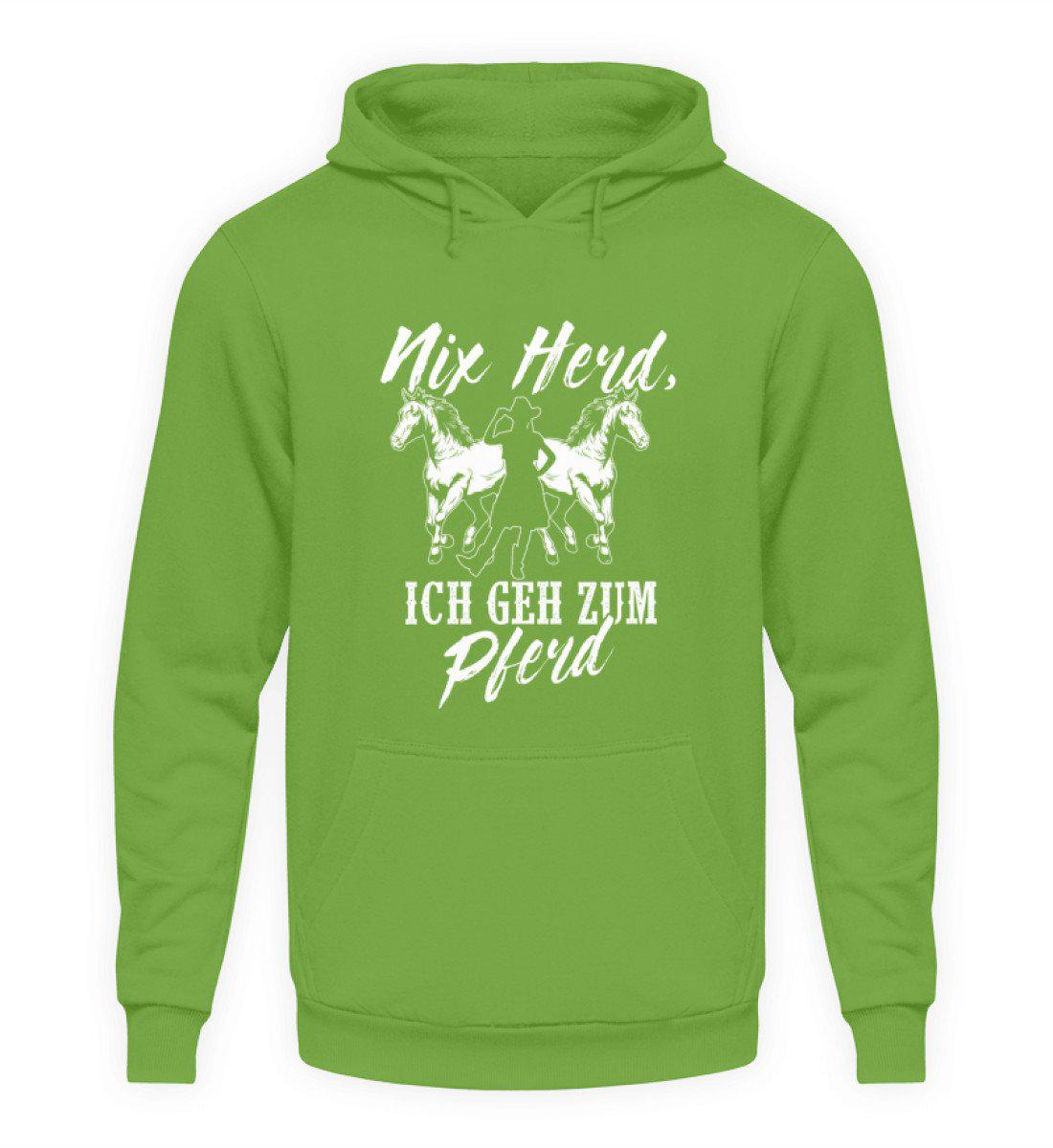 Nix Herd ich geh zum Pferd · Unisex Kapuzenpullover Hoodie-Unisex Hoodie-LimeGreen-S-Agrarstarz