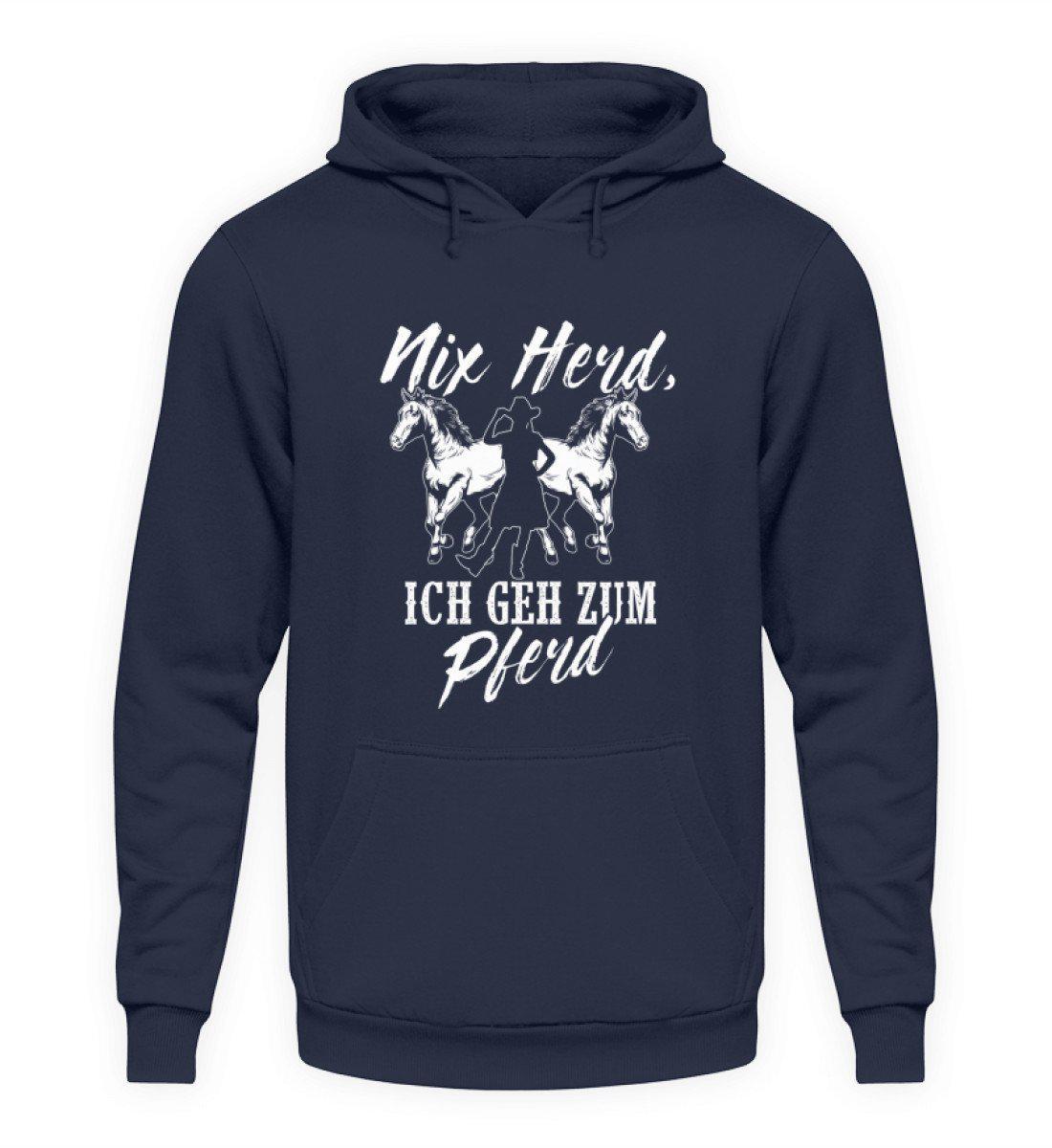 Nix Herd ich geh zum Pferd · Unisex Kapuzenpullover Hoodie-Unisex Hoodie-Oxford Navy-S-Agrarstarz