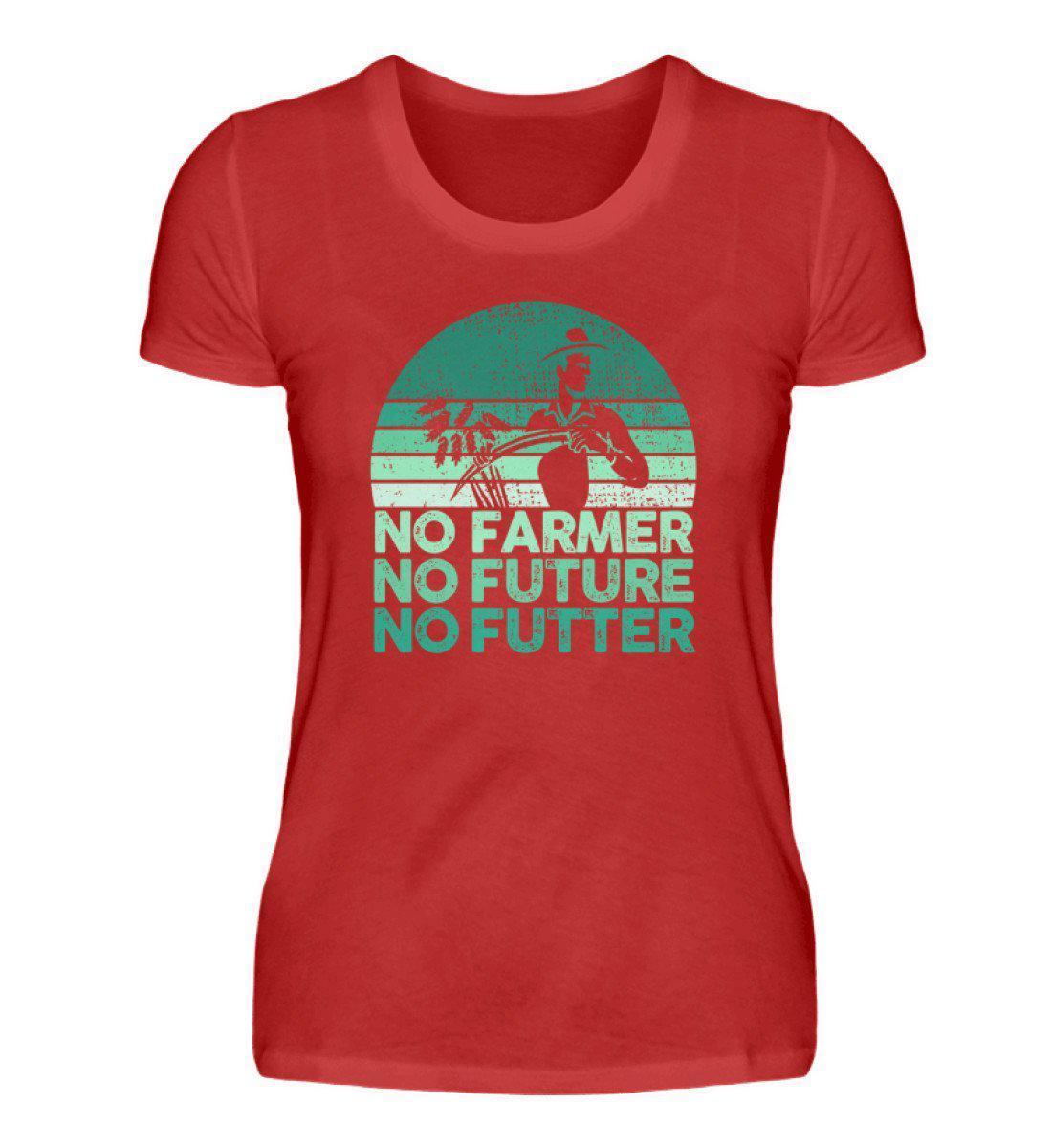 No Farmer no Futter · Damen T-Shirt-Damen Basic T-Shirt-Red-S-Agrarstarz