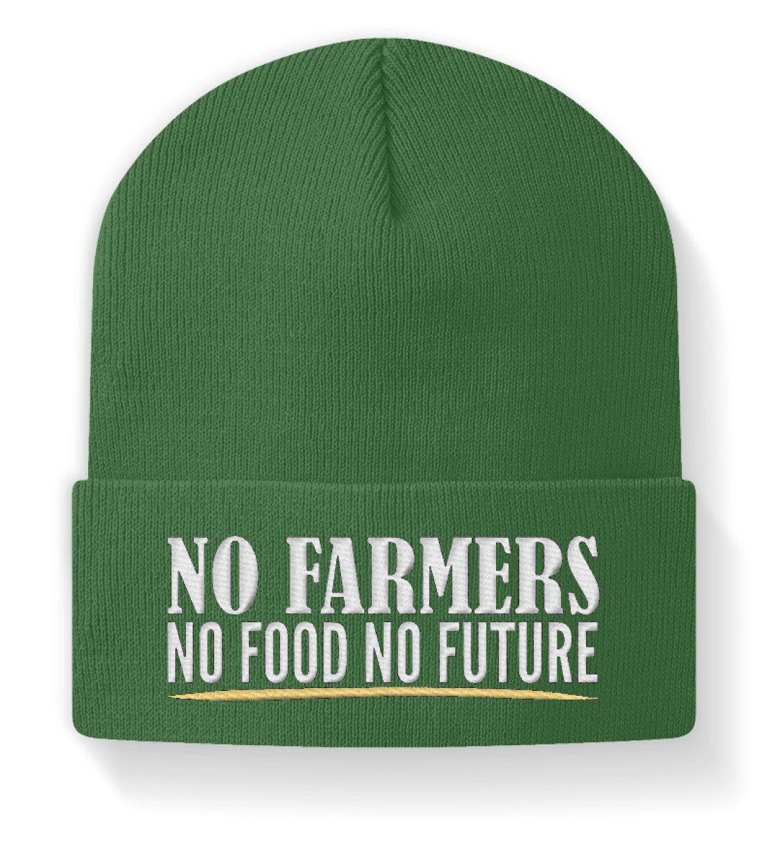 No Farmers no food no future · Beanie Mütze-Beanie mit Stick-Moss Green-M-Agrarstarz