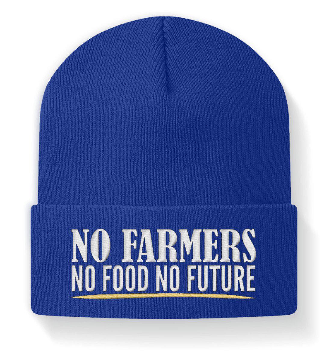 No Farmers no food no future · Beanie Mütze-Beanie mit Stick-Royal-M-Agrarstarz