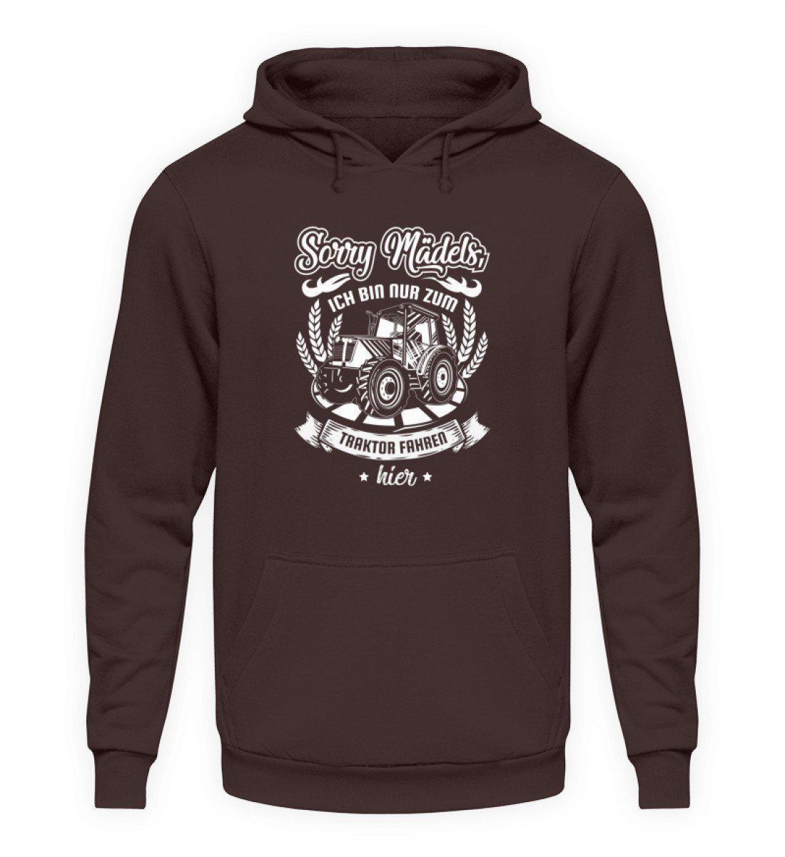 Nur zum Traktor fahren hier · Unisex Kapuzenpullover Hoodie-Unisex Hoodie-Hot Chocolate-S-Agrarstarz