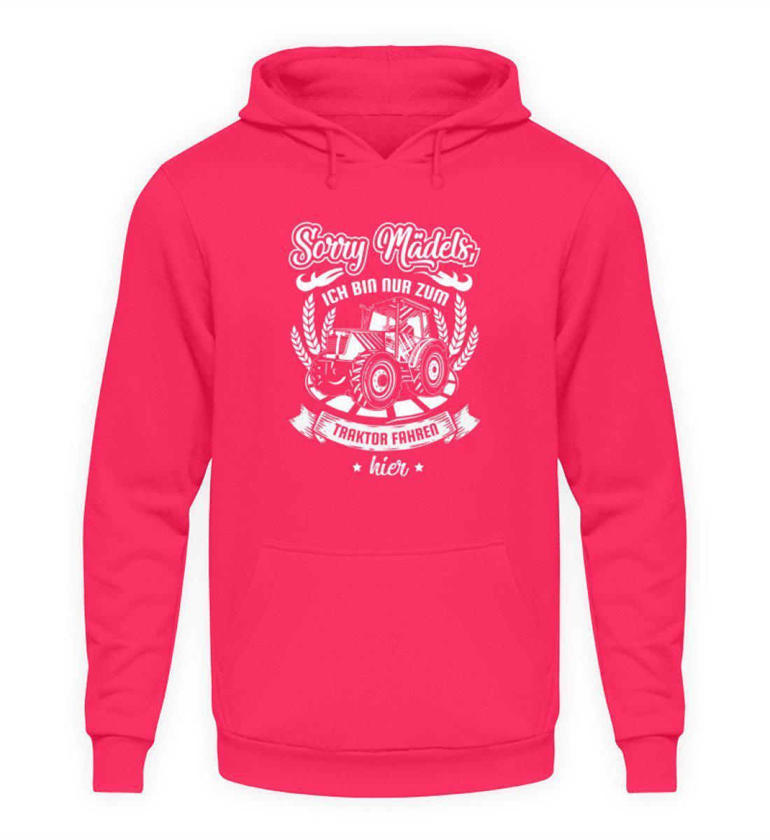 Nur zum Traktor fahren hier · Unisex Kapuzenpullover Hoodie-Unisex Hoodie-Hot Pink-S-Agrarstarz