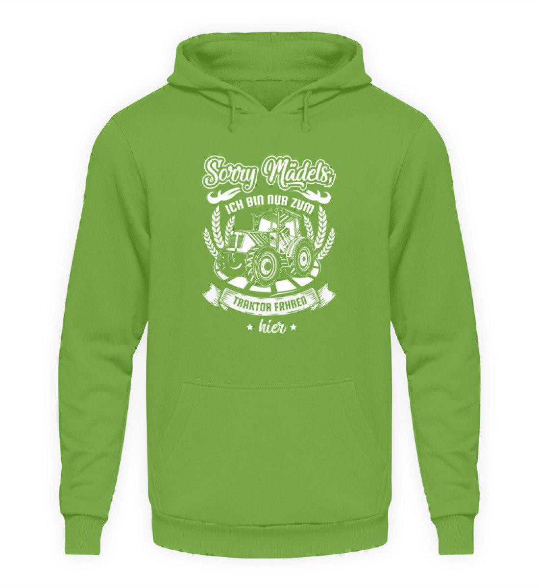 Nur zum Traktor fahren hier · Unisex Kapuzenpullover Hoodie-Unisex Hoodie-LimeGreen-S-Agrarstarz