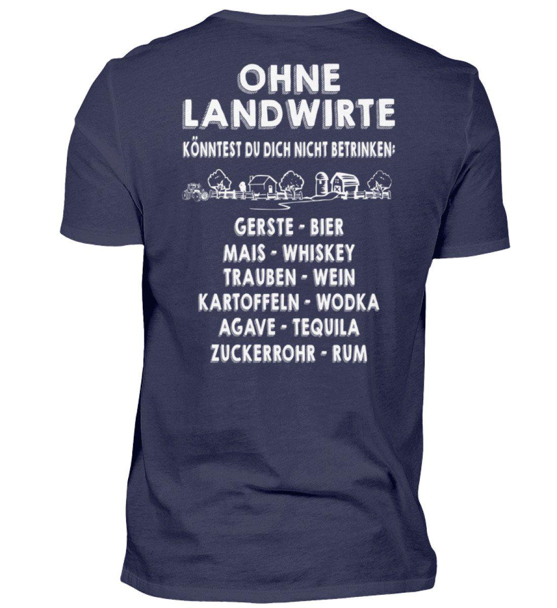 Ohne Landwirte kein Trinken · Herren T-Shirt-Herren Basic T-Shirt-Navy-S-Agrarstarz