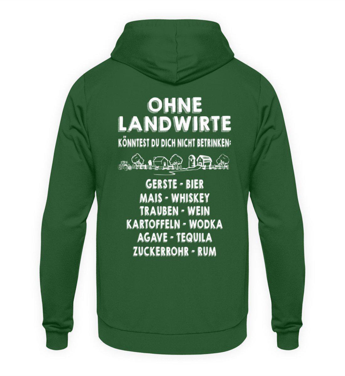 Ohne Landwirte kein Trinken · Unisex Kapuzenpullover Hoodie-Unisex Hoodie-Bottle Green-L-Agrarstarz
