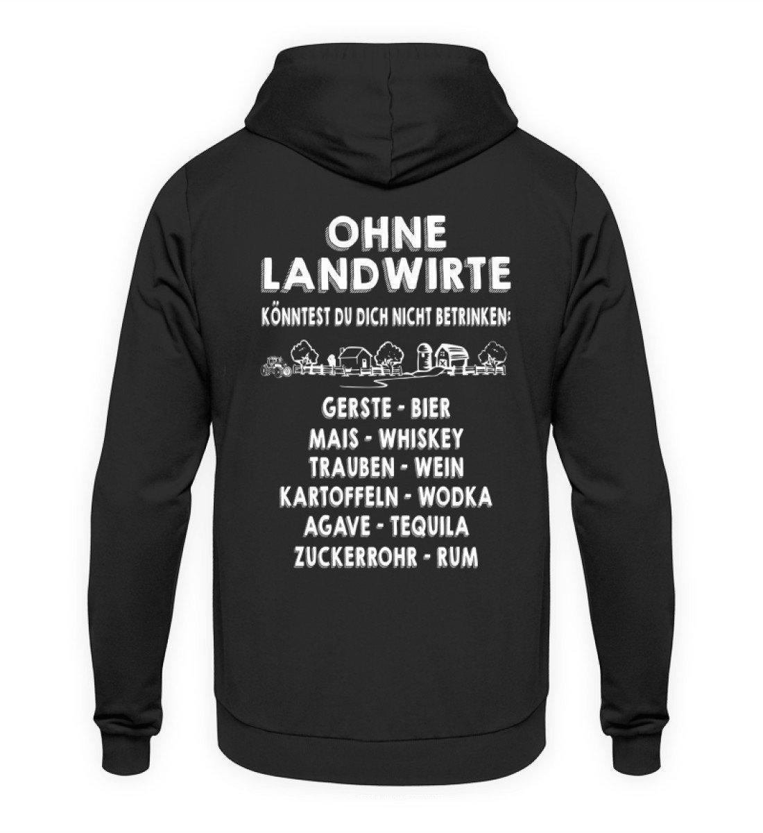 Ohne Landwirte kein Trinken · Unisex Kapuzenpullover Hoodie-Unisex Hoodie-Jet Black-L-Agrarstarz