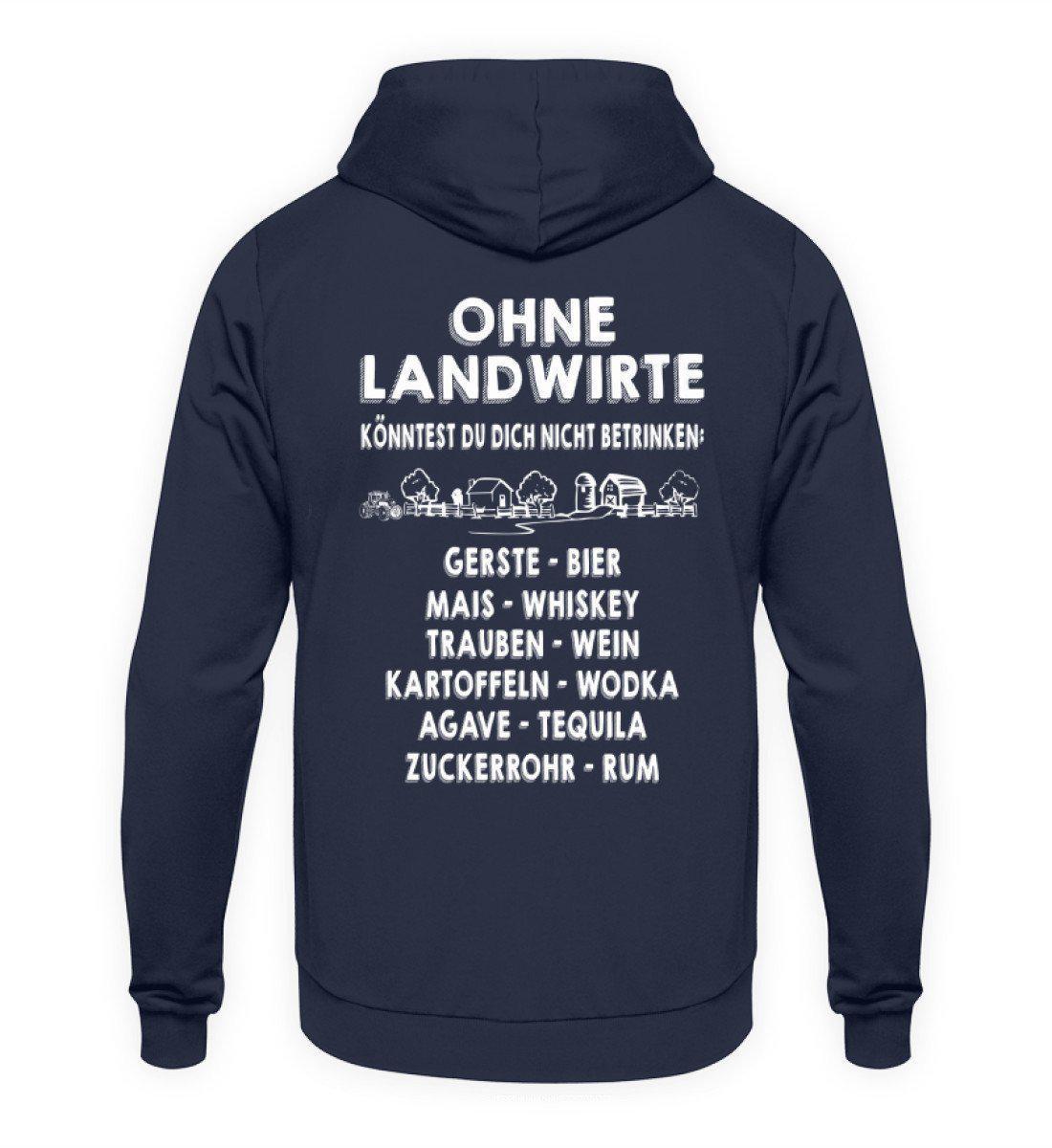Ohne Landwirte kein Trinken · Unisex Kapuzenpullover Hoodie-Unisex Hoodie-Oxford Navy-L-Agrarstarz