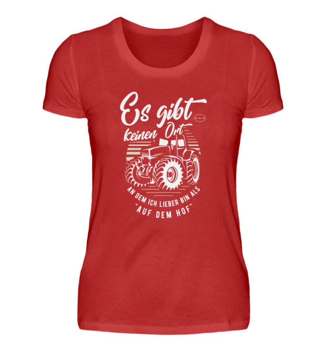 Ort auf dem Hof · Damen T-Shirt-Damen Basic T-Shirt-Red-S-Agrarstarz