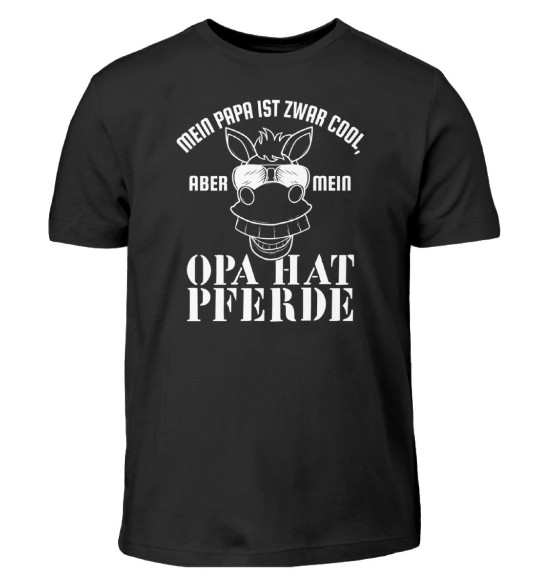 Papa ist cool aber Opa hat Pferde · Kinder T-Shirt-Kinder T-Shirt-Black-12/14 (152/164)-Agrarstarz