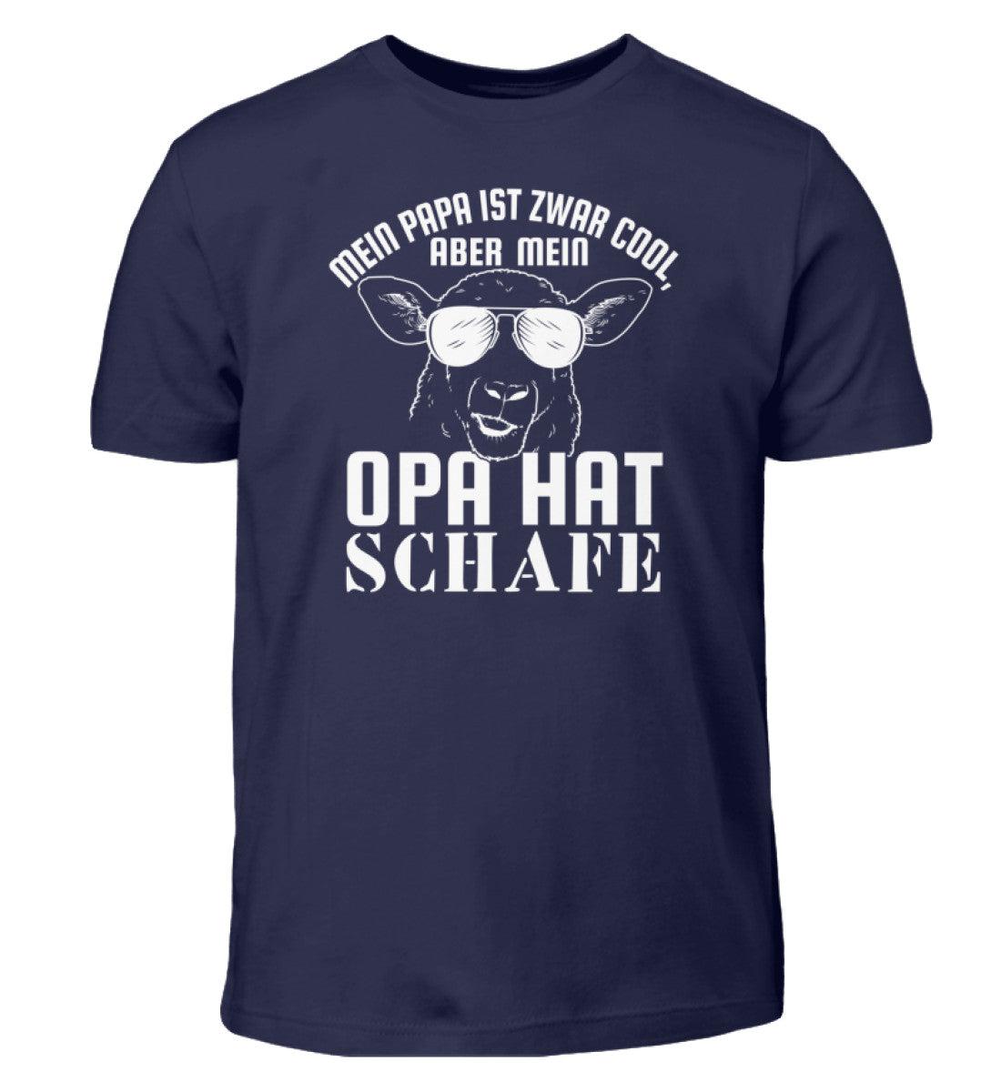 Papa ist cool aber Opa hat Schafe · Kinder T-Shirt-Kinder T-Shirt-Navy-12/14 (152/164)-Agrarstarz