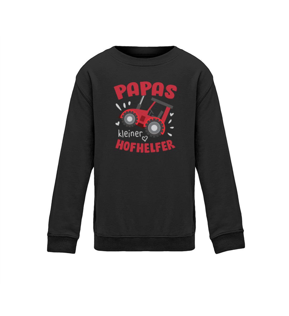Papas kleiner Hofhelfer · Kinder Sweatshirt-Kinder Sweatshirt-Jet Black-12/14 (152/164)-Agrarstarz