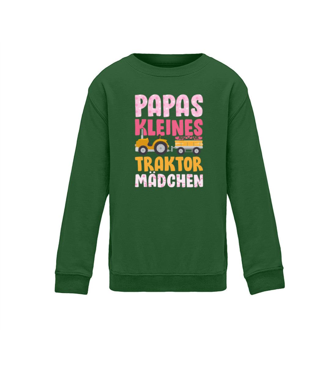 Papas kleines Traktormädchen · Kinder Sweatshirt-Kinder Sweatshirt-Bottle Green-12/14 (152/164)-Agrarstarz
