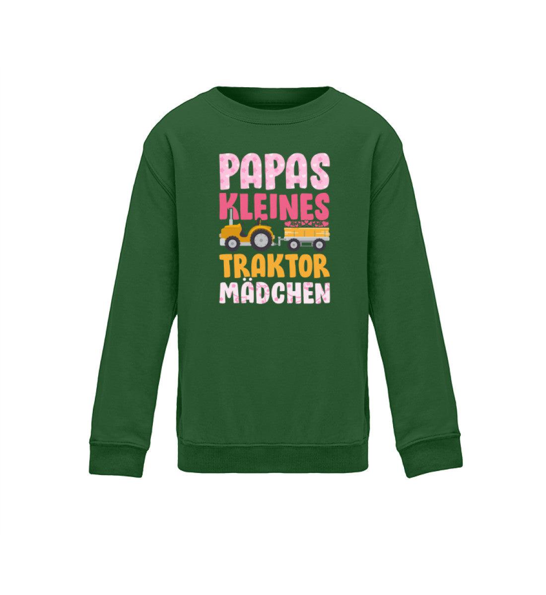 Papas kleines Traktormädchen · Kinder Sweatshirt-Kinder Sweatshirt-Bottle Green-12/14 (152/164)-Agrarstarz