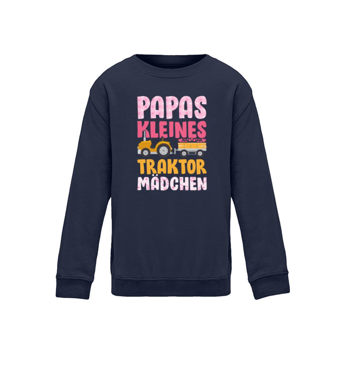 Papas kleines Traktormädchen · Kinder Sweatshirt-Kinder Sweatshirt-Oxford Navy-12/14 (152/164)-Agrarstarz