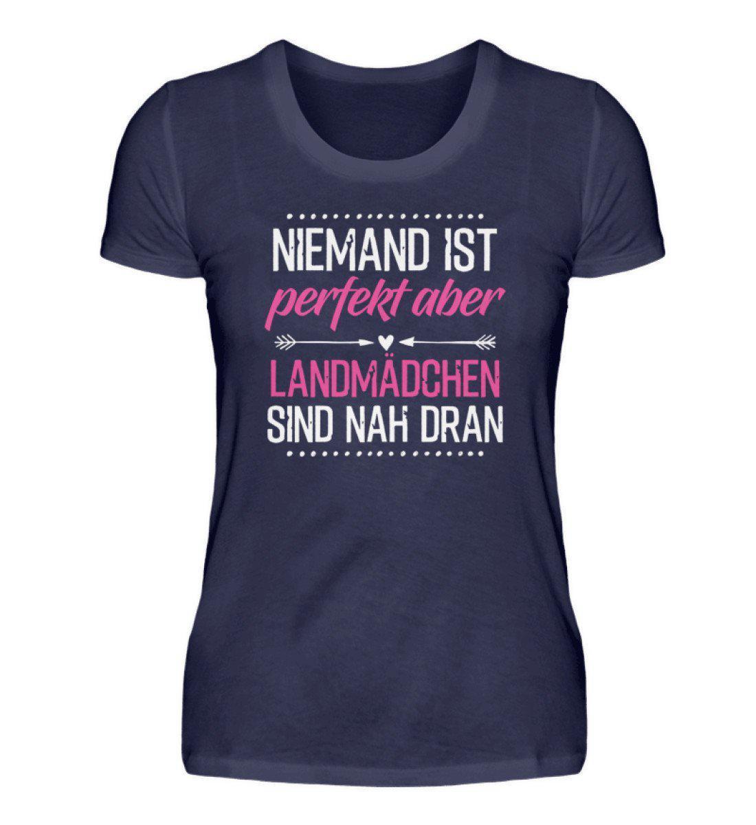 Perfekt Landmädchen · Damen T-Shirt-Damen Basic T-Shirt-Navy-S-Agrarstarz