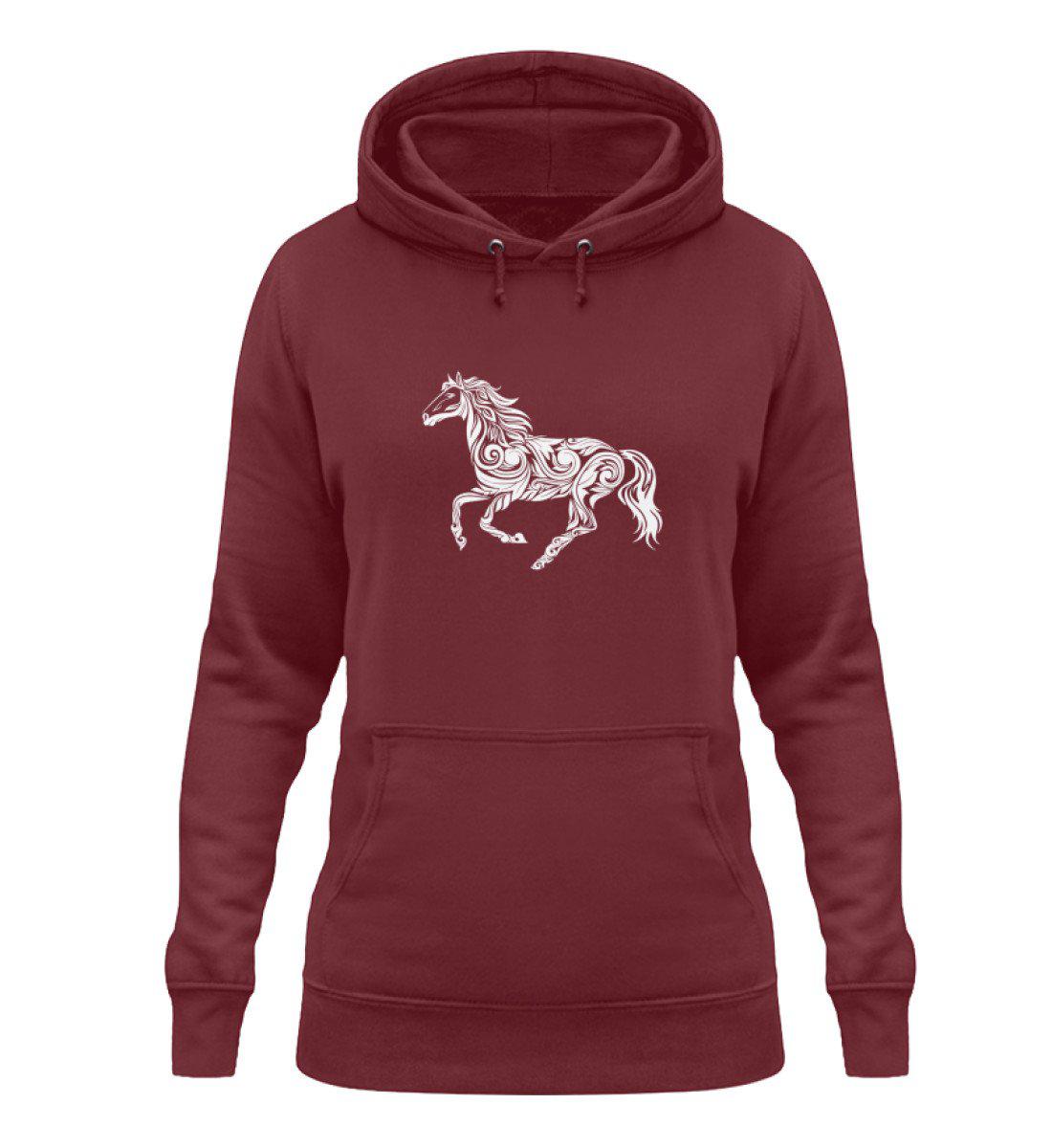 Pferd Abstrakt · Damen Hoodie-Damen Hoodie-Burgundy-XS-Agrarstarz