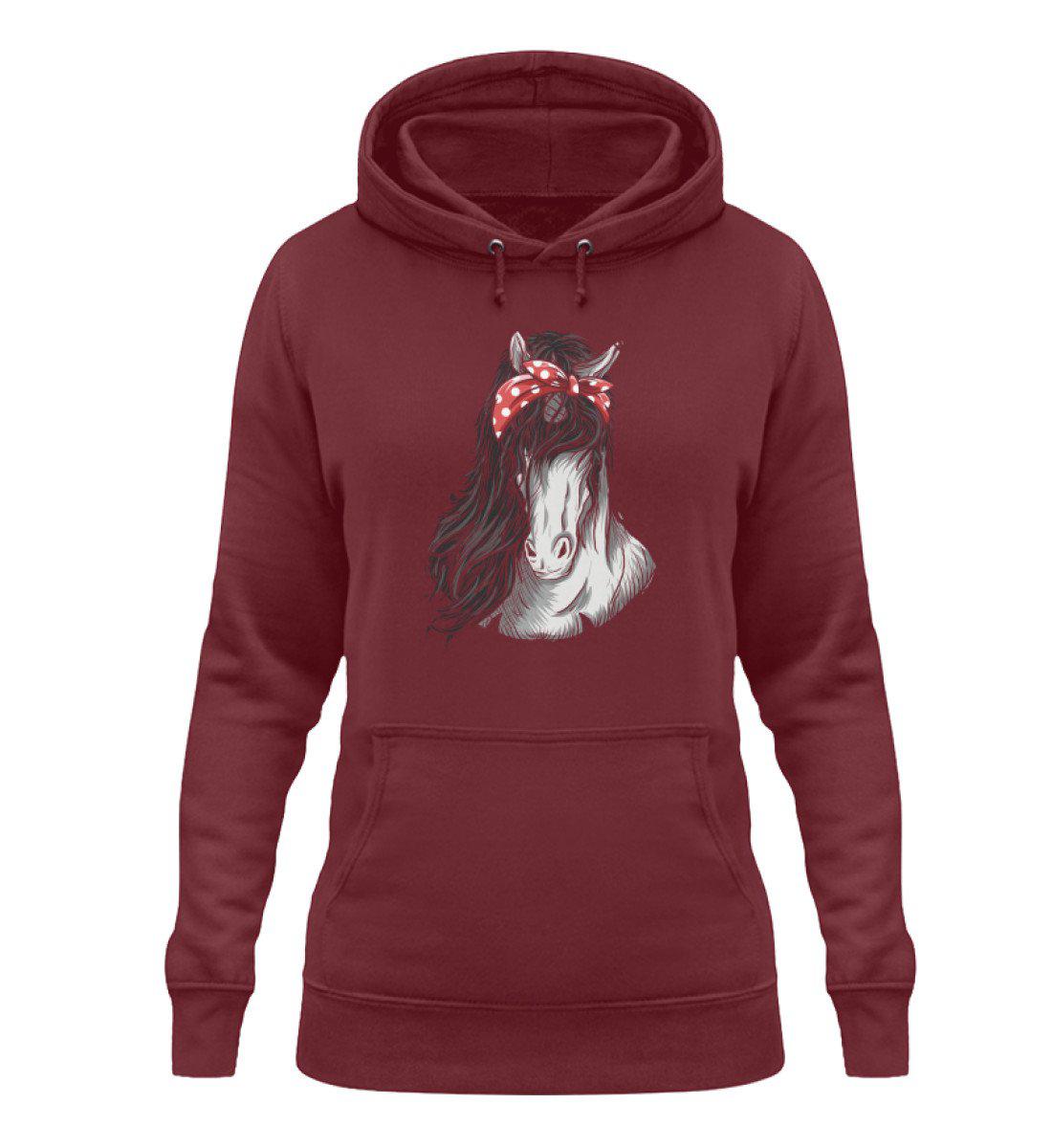 Pferd Band · Damen Hoodie-Damen Hoodie-Burgundy-XS-Agrarstarz
