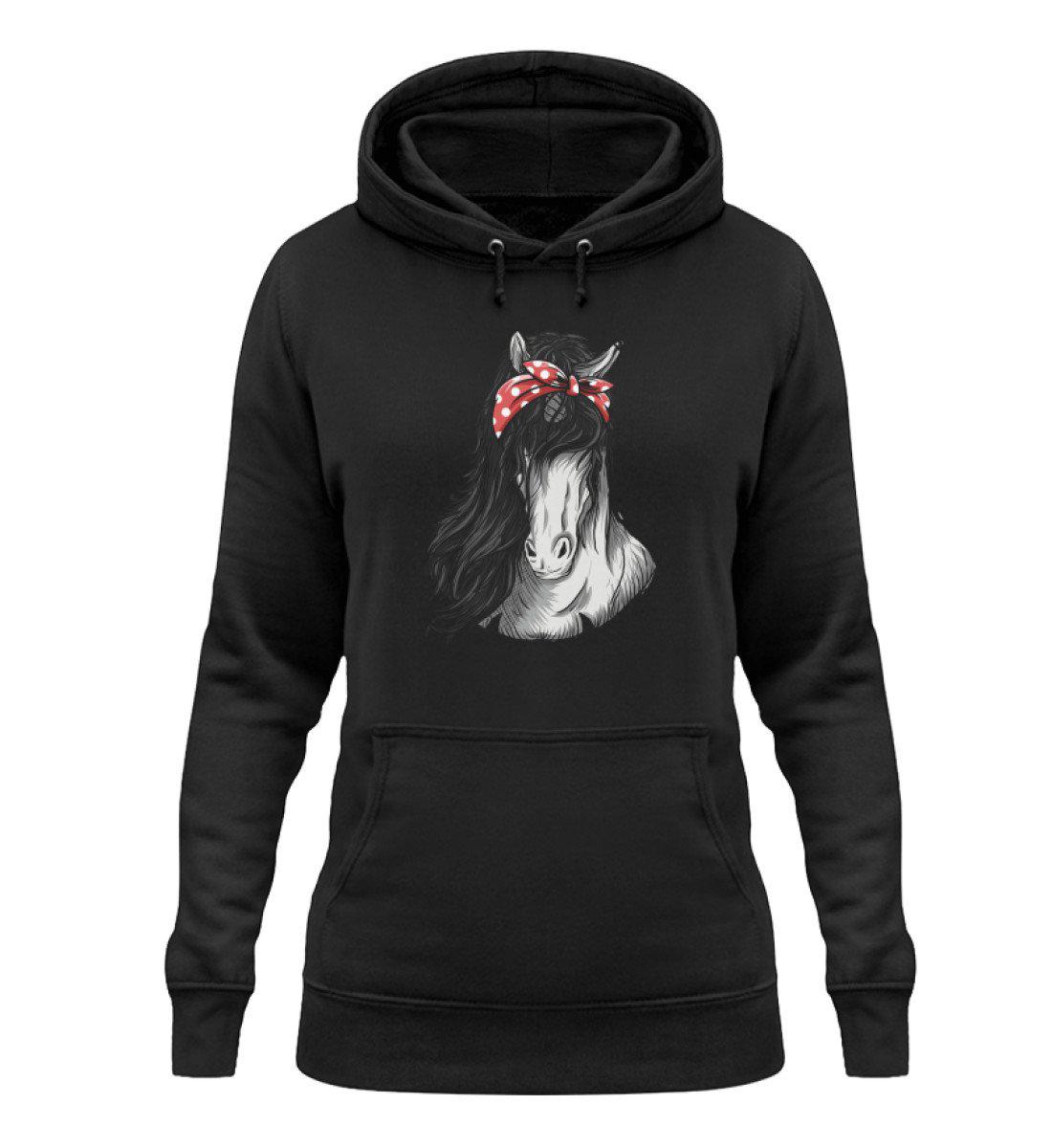 Pferd Band · Damen Hoodie-Damen Hoodie-Jet Black-XS-Agrarstarz