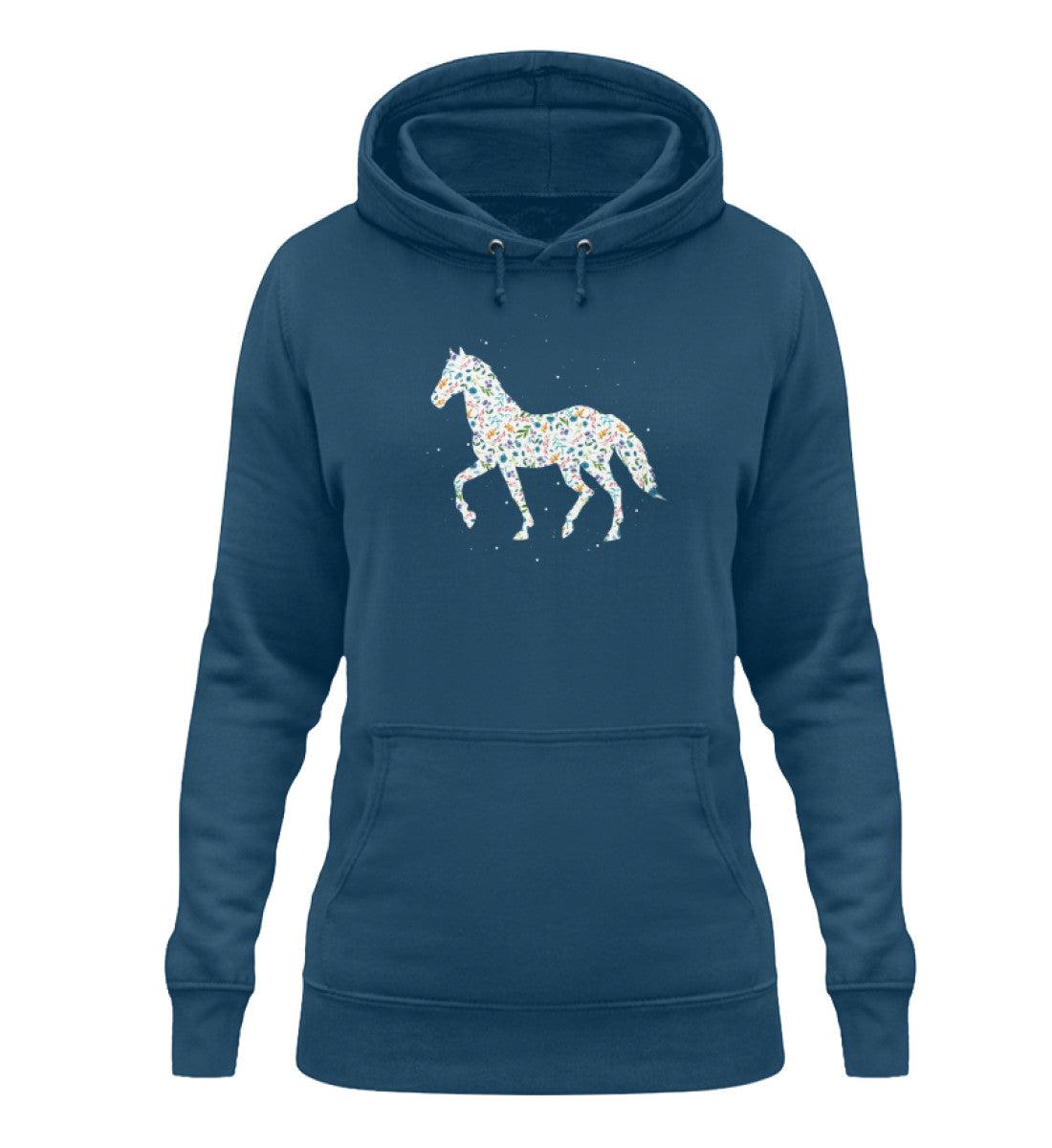 Pferd Blumen · Damen Hoodie-Damen Hoodie-Airforce Blue-XS-Agrarstarz