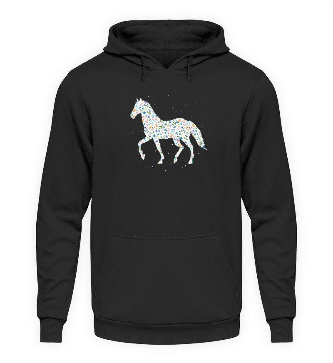 Pferd Blumen · Unisex Kapuzenpullover Hoodie-Unisex Hoodie-Jet Black-S-Agrarstarz