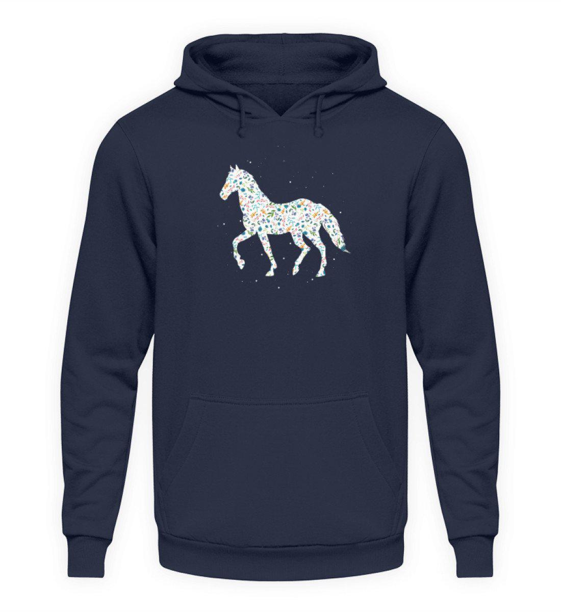 Pferd Blumen · Unisex Kapuzenpullover Hoodie-Unisex Hoodie-Oxford Navy-S-Agrarstarz