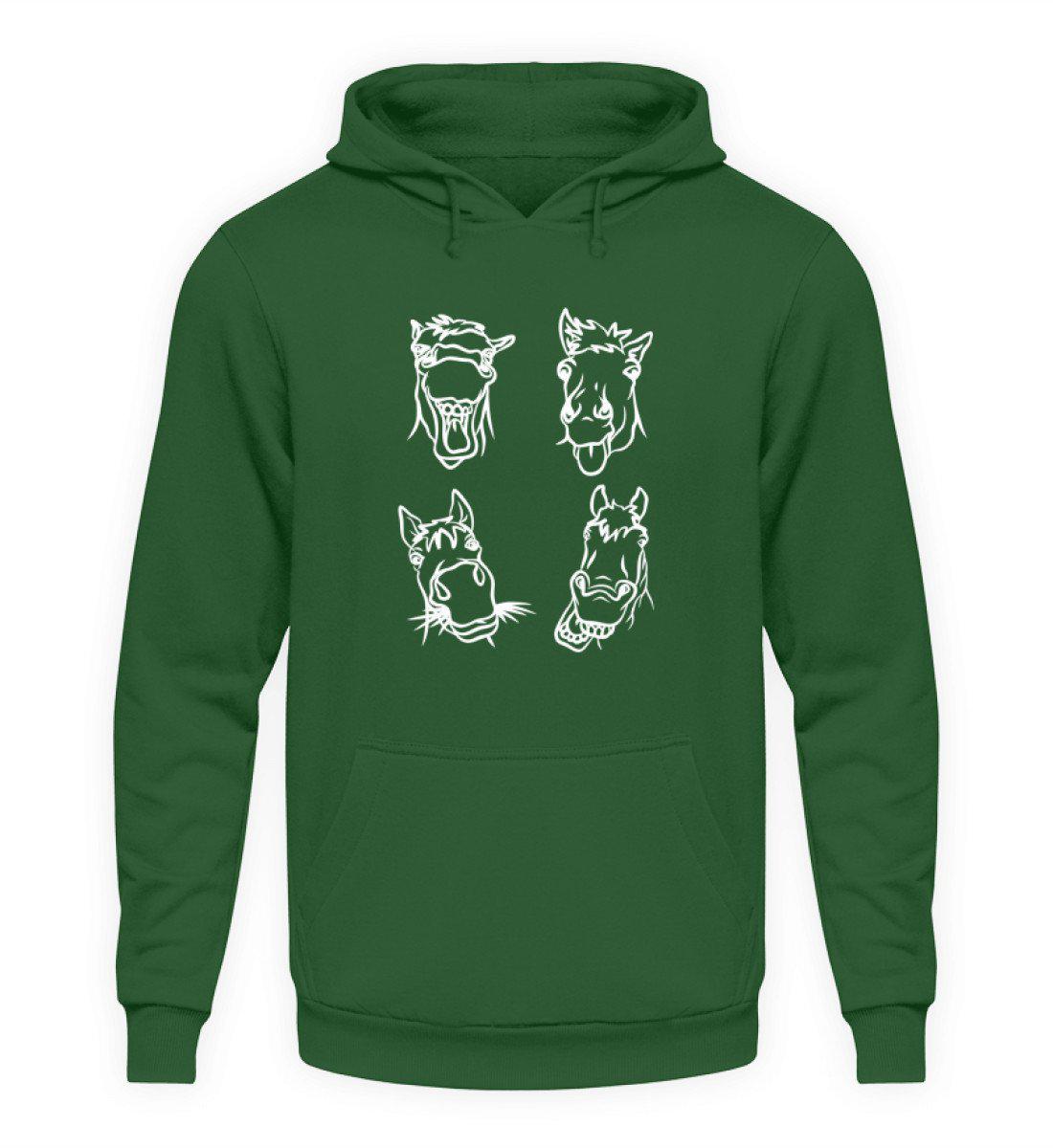 Pferd Gesichter · Unisex Kapuzenpullover Hoodie-Unisex Hoodie-Bottle Green-S-Agrarstarz