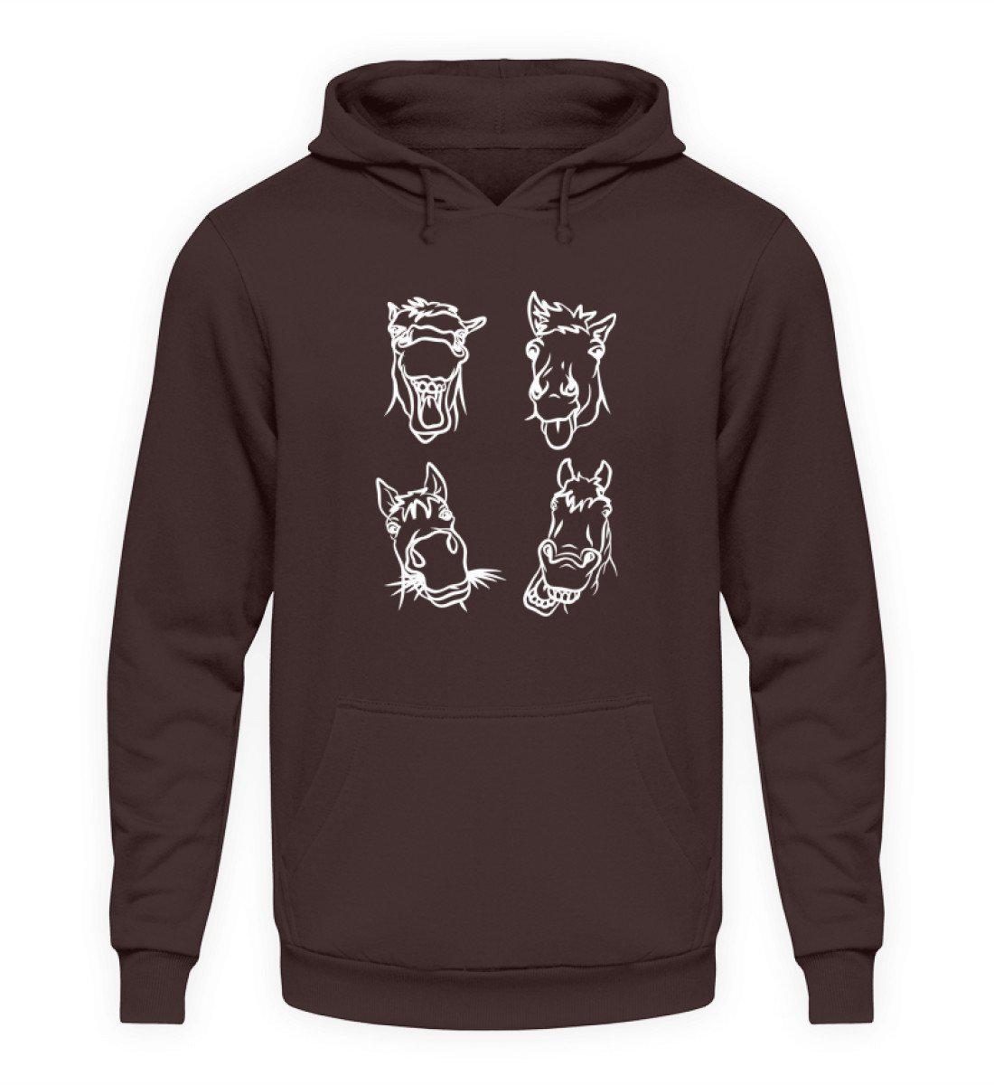 Pferd Gesichter · Unisex Kapuzenpullover Hoodie-Unisex Hoodie-Hot Chocolate-S-Agrarstarz
