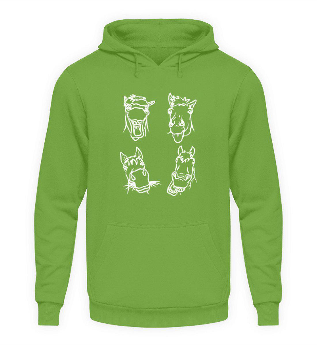 Pferd Gesichter · Unisex Kapuzenpullover Hoodie-Unisex Hoodie-LimeGreen-S-Agrarstarz
