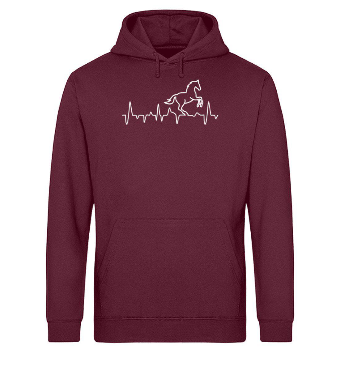 Pferd Heartbeat · Unisex Organic Hoodie-Drummer Hoodie ST/ST-Burgundy-XS-Agrarstarz