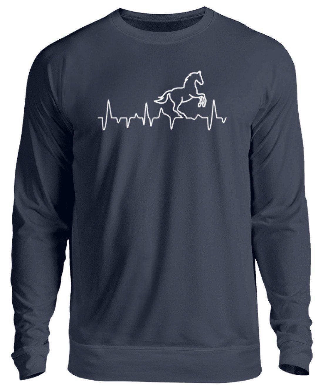 Pferd Heartbeat · Unisex Sweatshirt Pullover-Unisex Sweatshirt-Oxford Navy-S-Agrarstarz