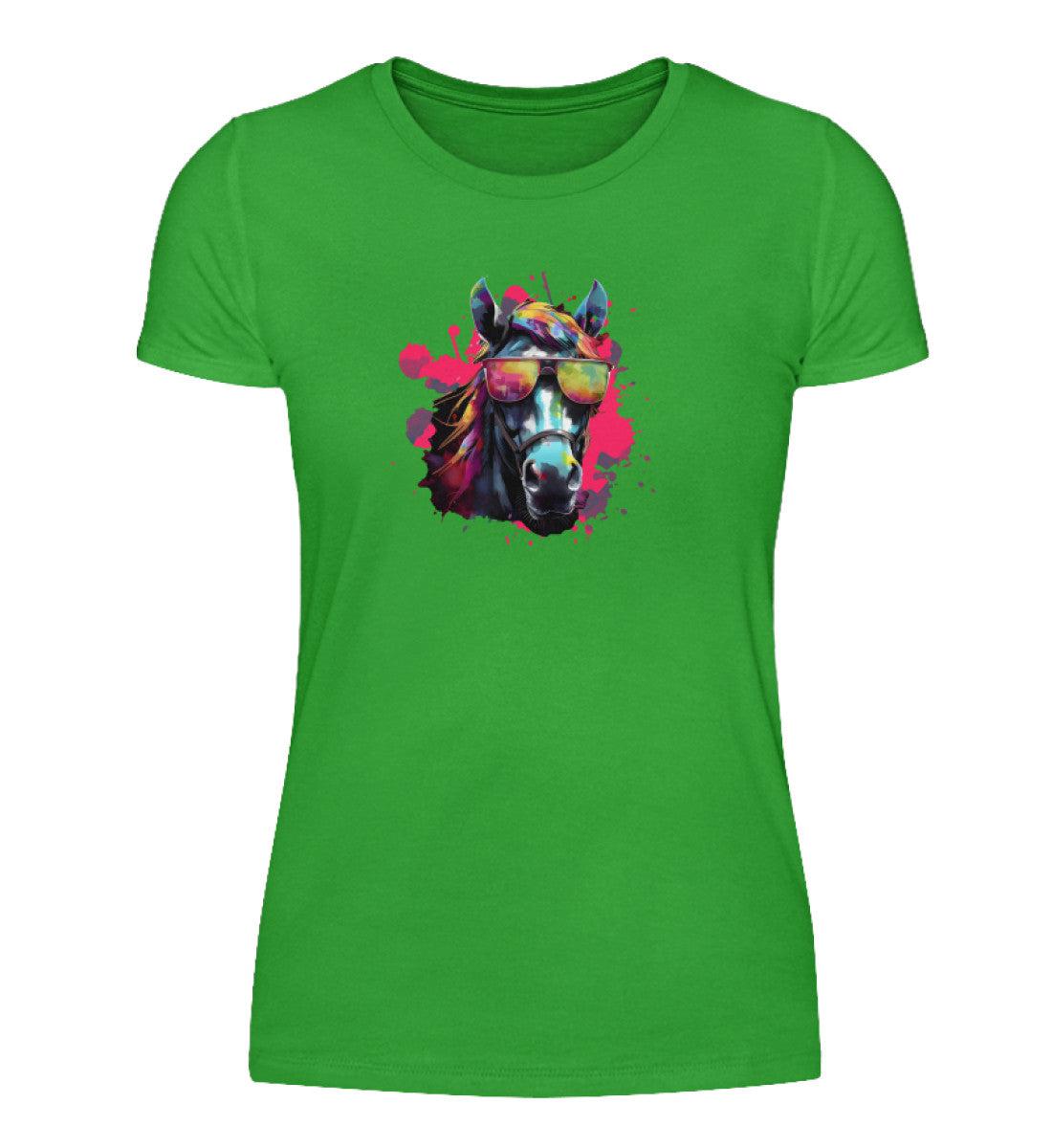 Pferd Sonnenbrille · Damen T-Shirt-Damen Basic T-Shirt-Green Apple-S-Agrarstarz