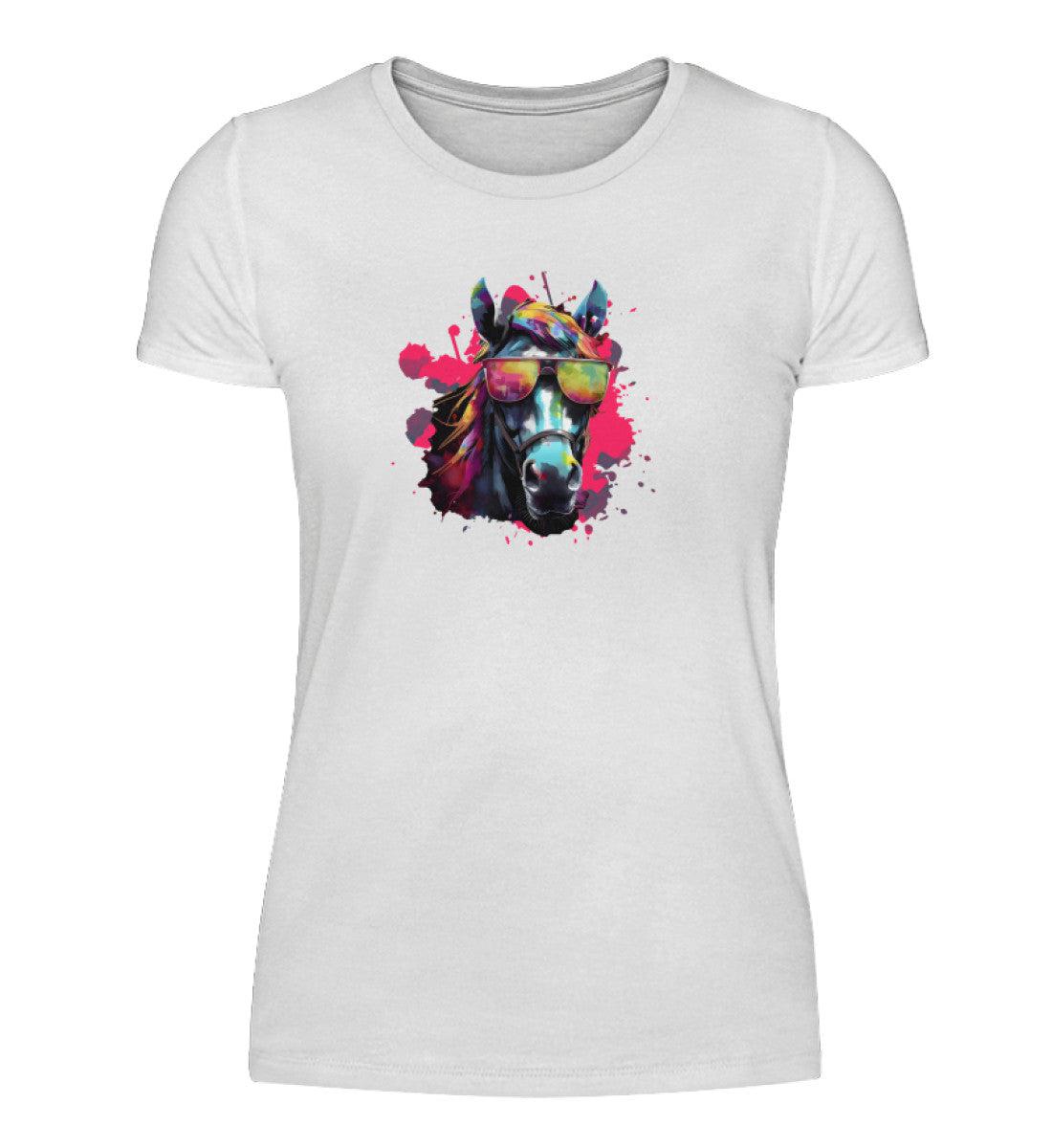 Pferd Sonnenbrille · Damen T-Shirt-Damen Basic T-Shirt-White-S-Agrarstarz