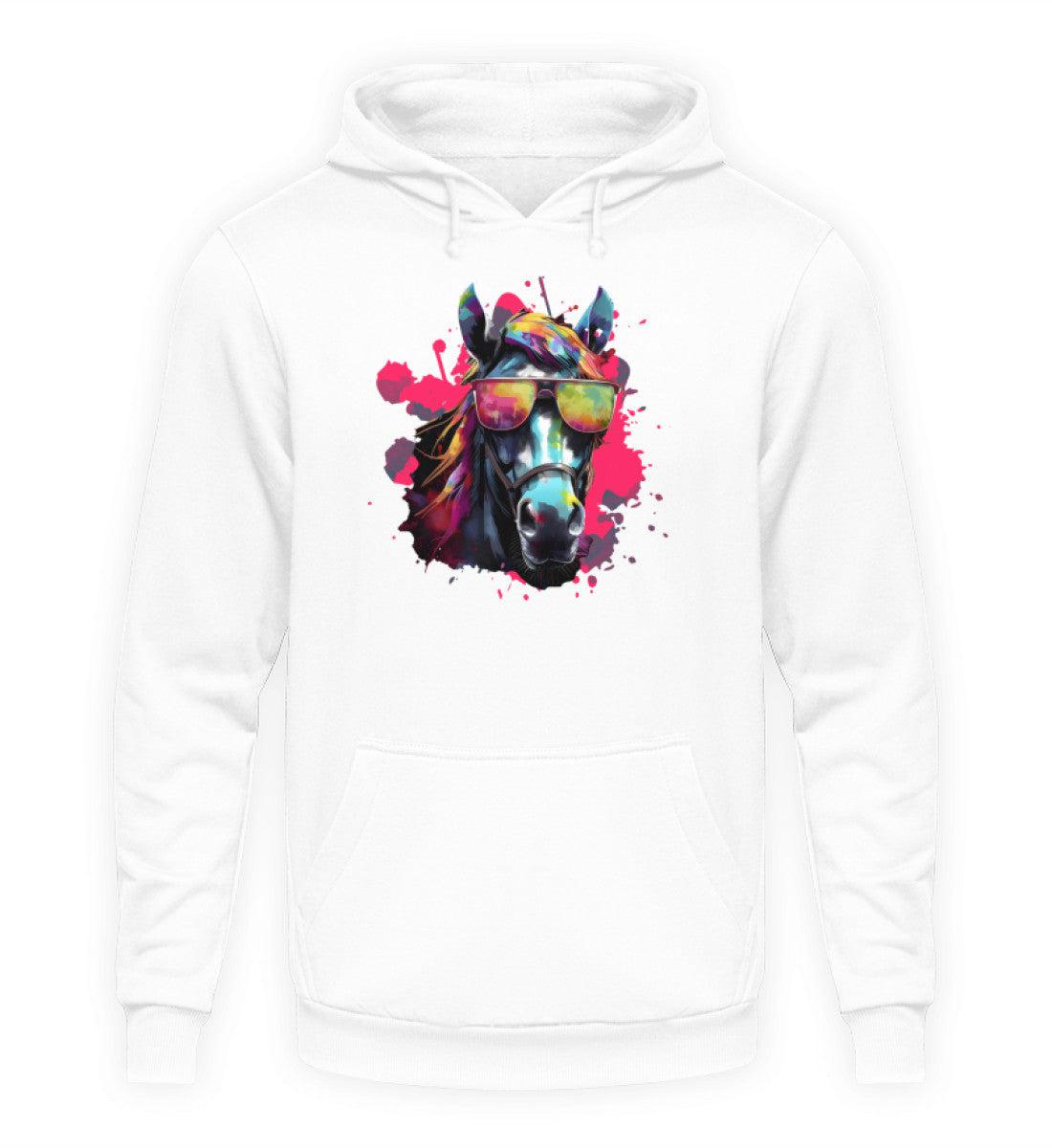 Pferd Sonnenbrille · Unisex Kapuzenpullover Hoodie-Unisex Hoodie-Arctic White-XS-Agrarstarz